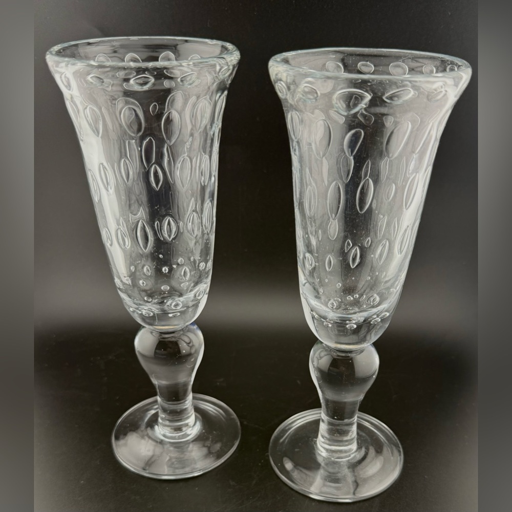 2 mouth blown flutes. 6 oz